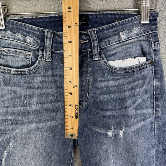 S Judy Blue Jeans Blue Womens 3/26 Denim Relaxed Fit Distressed Medium Washed - Picture 7 of 11